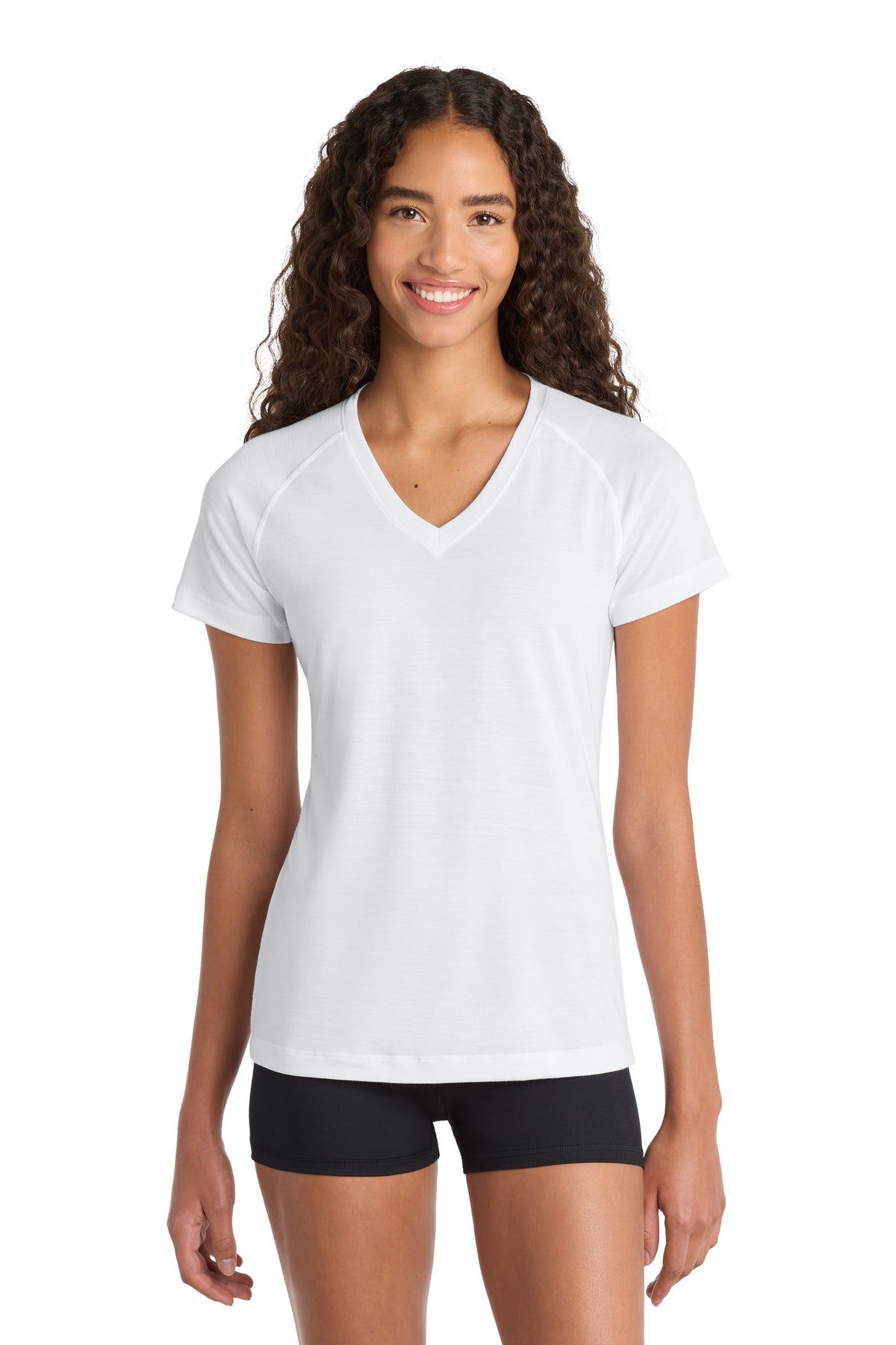 Sport-Tek Women's Ultimate Performance V-Neck LST700 - White - Front