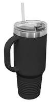 Laser Engravable Black 40oz Polar Camel Vacuum Insulated Travel Mug with Straw