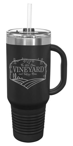 Laser Engravable Black 40oz Polar Camel Vacuum Insulated Travel Mug with Straw