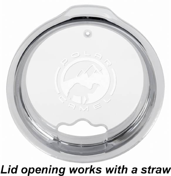 Clear tumbler lid with straw-friendly opening