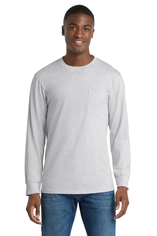 Port & Co ™  Long Sleeve Essential Pocket Tee.  PC61LSP