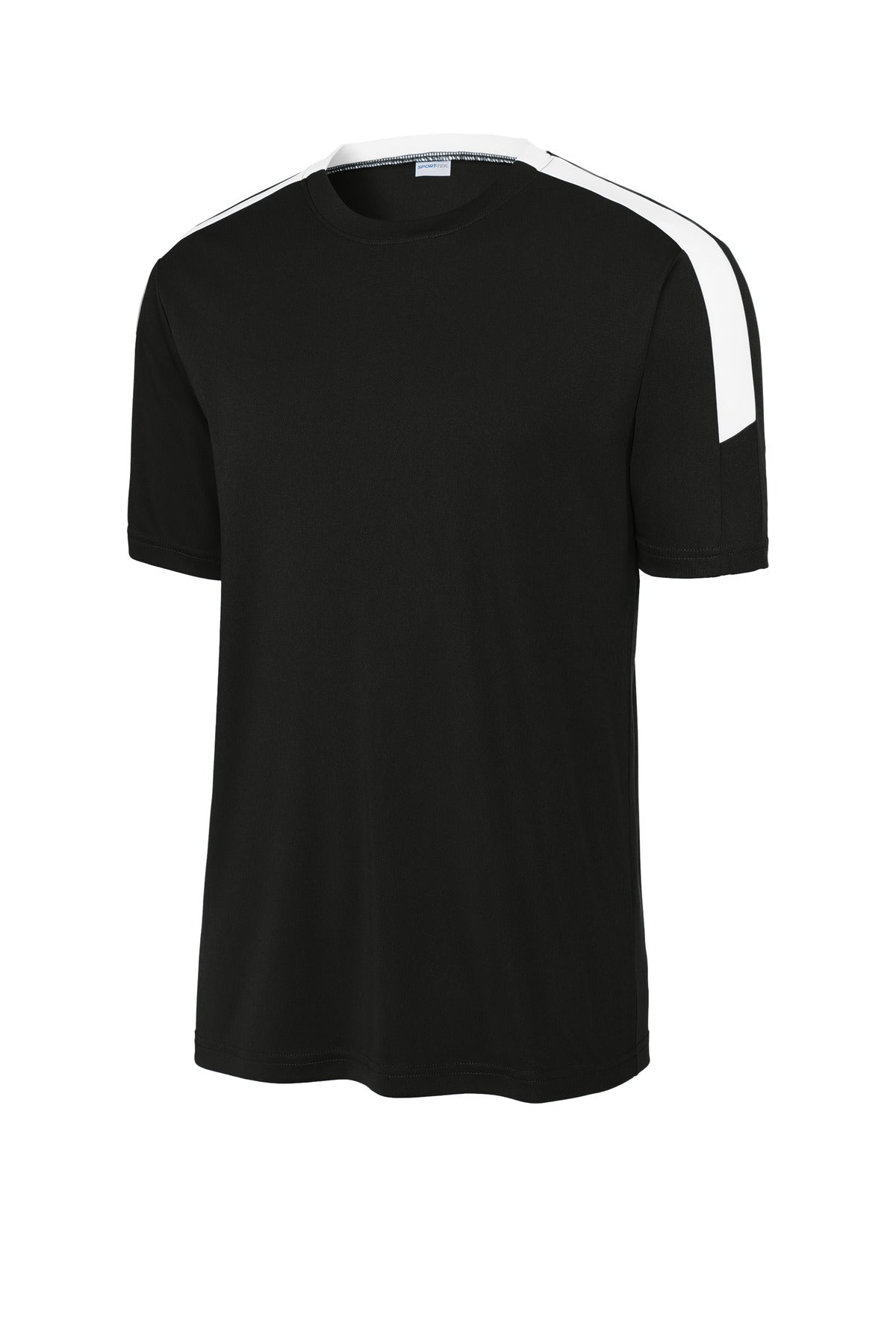 Sport-Tek Competitor United Crew ST100 - Black/ White - Front (flat)