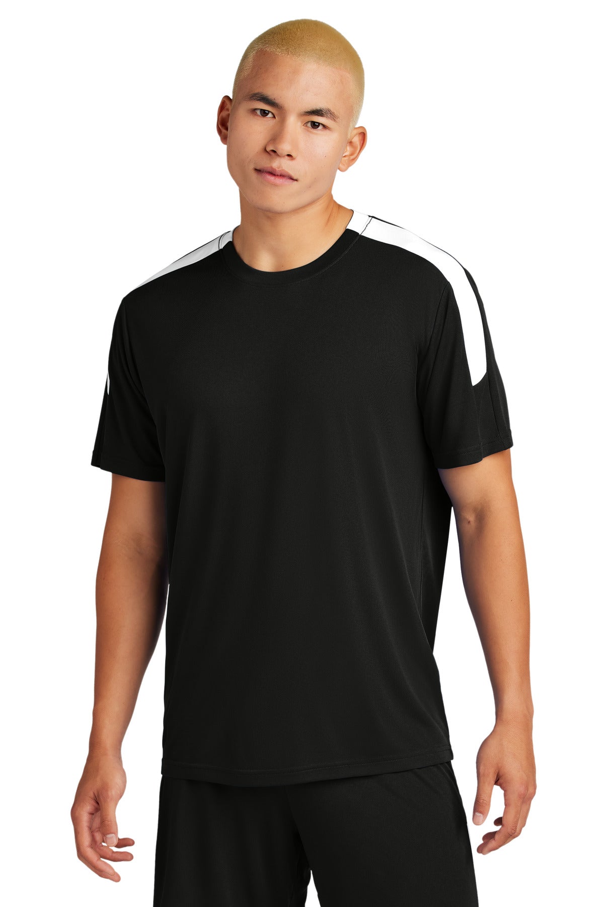 Sport-Tek Competitor United Crew ST100 - Black/ White - Front