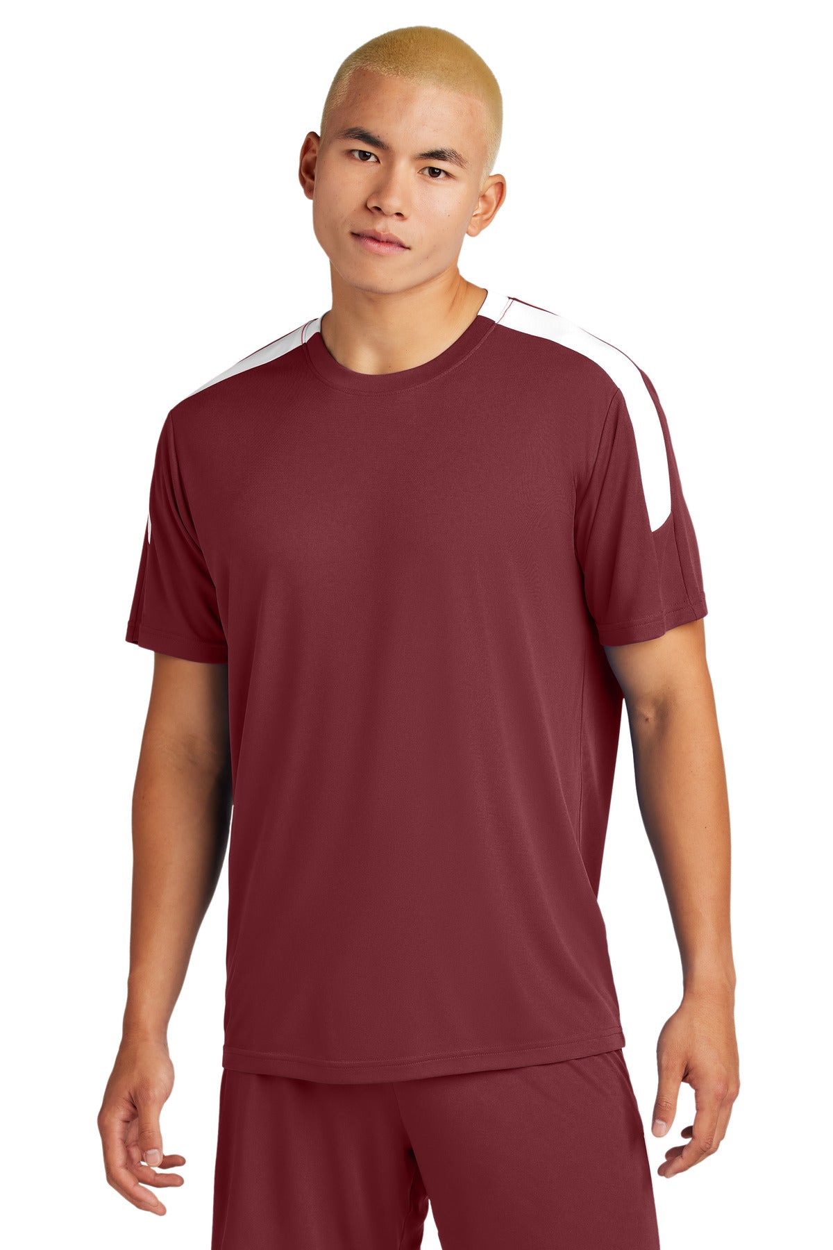 Sport-Tek Competitor United Crew ST100 - Maroon/ White - Front
