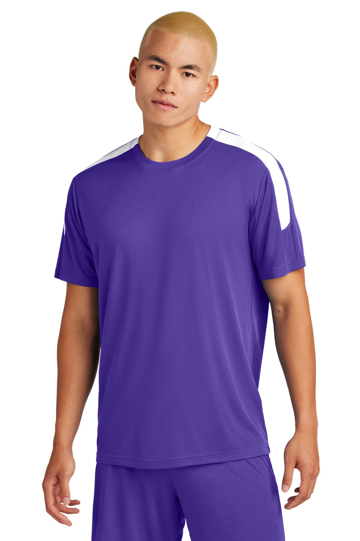 Sport-Tek Competitor United Crew ST100 - Purple/ White - Front