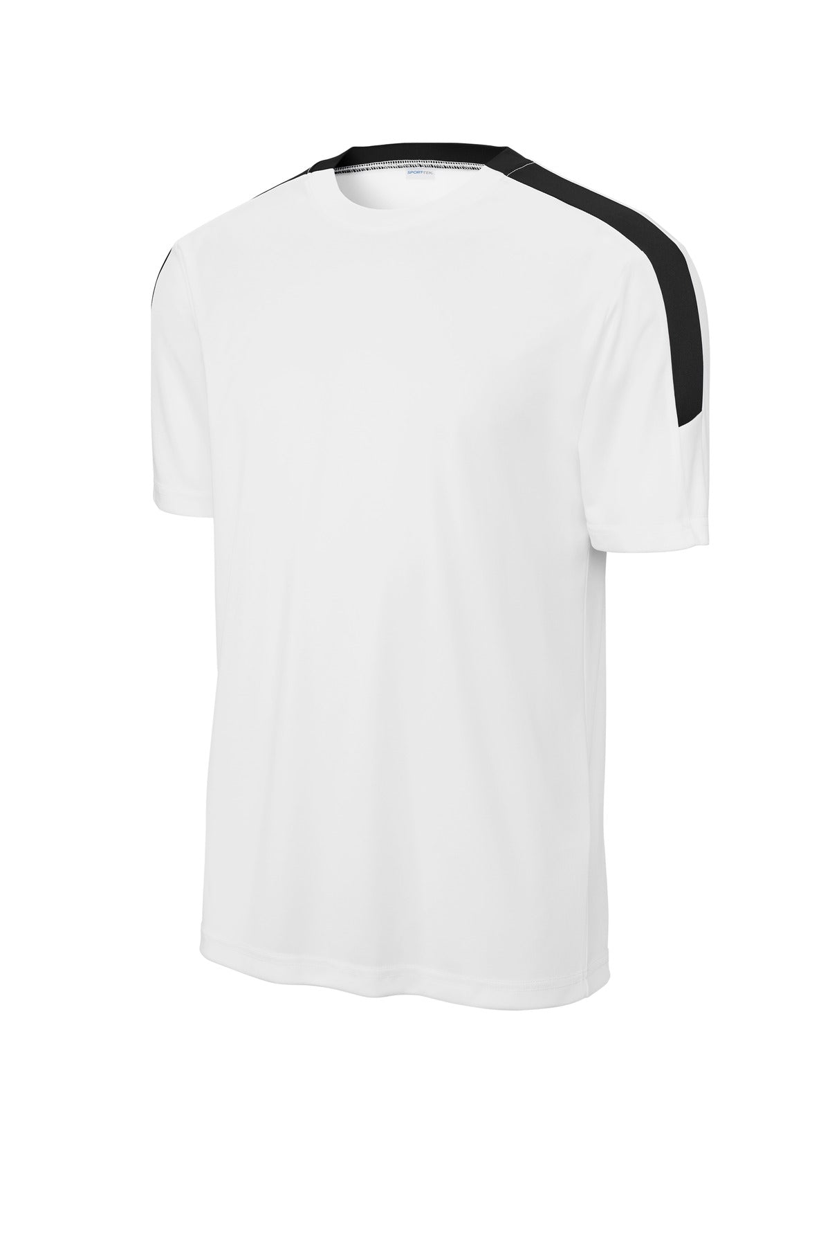 Sport-Tek Competitor United Crew ST100 - White/ Black - Front (flat)