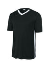 Sport-Tek Competitor United V-Neck ST101 - Black/ White - Front (flat)