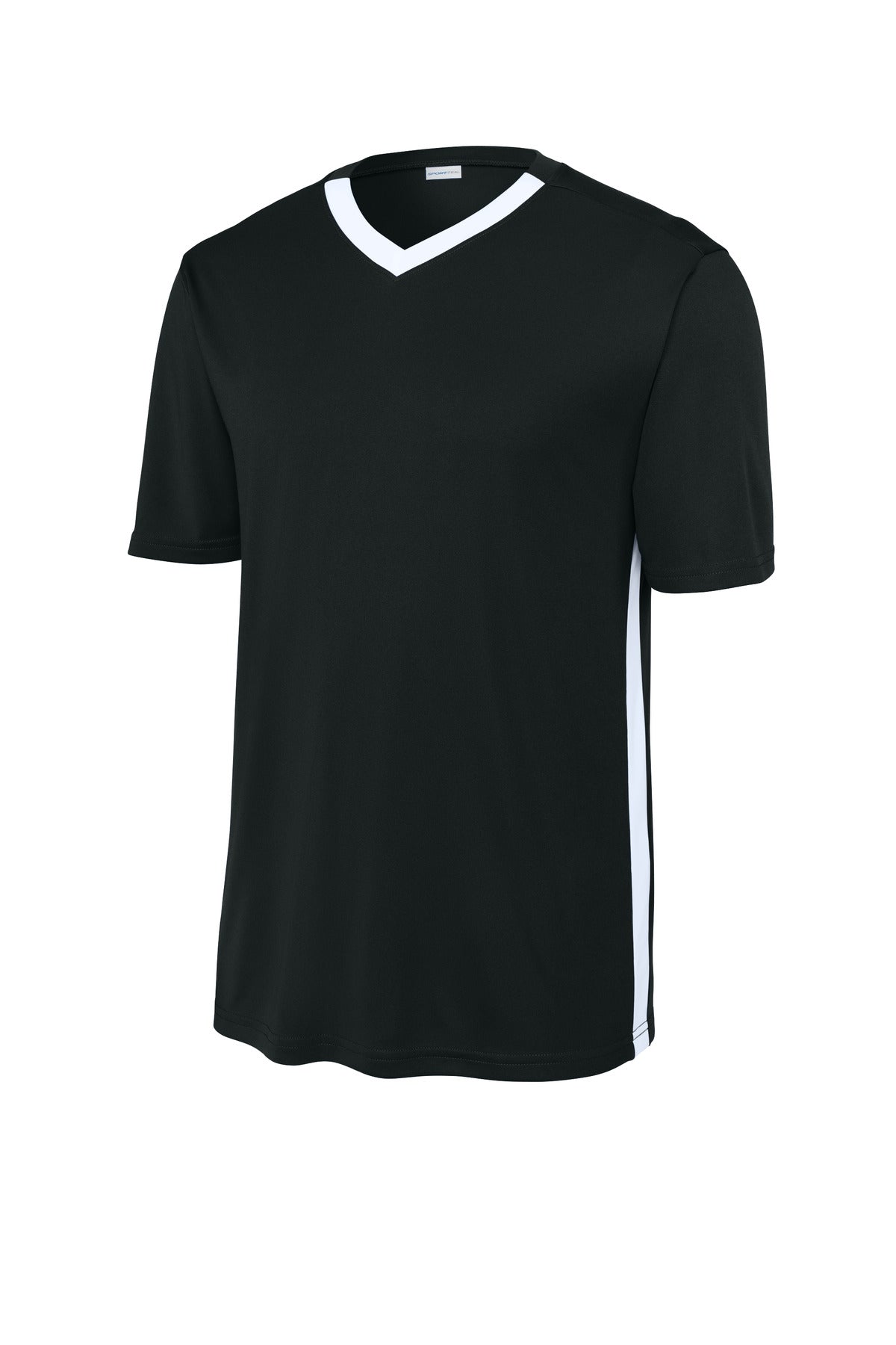 Sport-Tek Competitor United V-Neck ST101 - Black/ White - Front (flat)