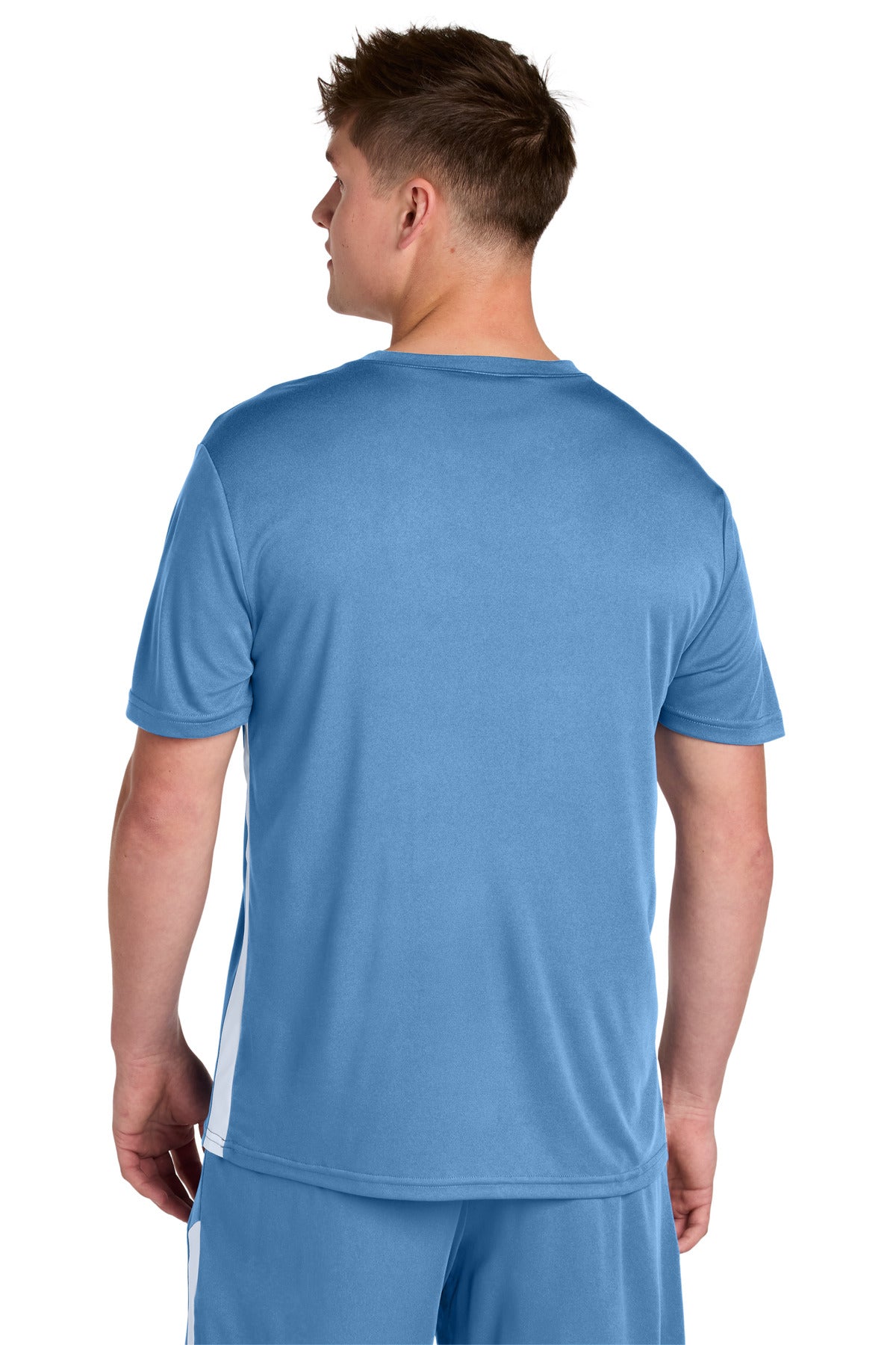 Sport-Tek Competitor United V-Neck ST101 - Carolina Blue/ White - Back