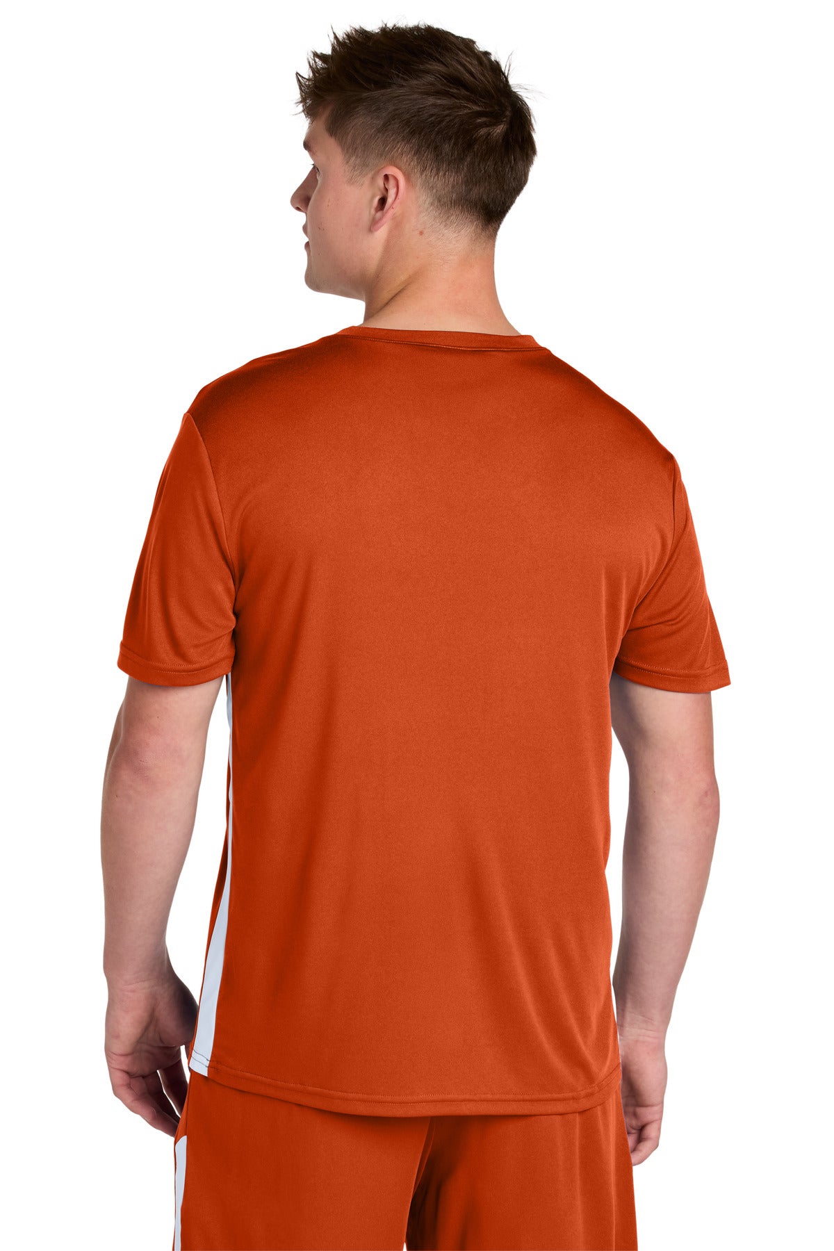 Sport-Tek Competitor United V-Neck ST101 - Deep Orange/ White - Back