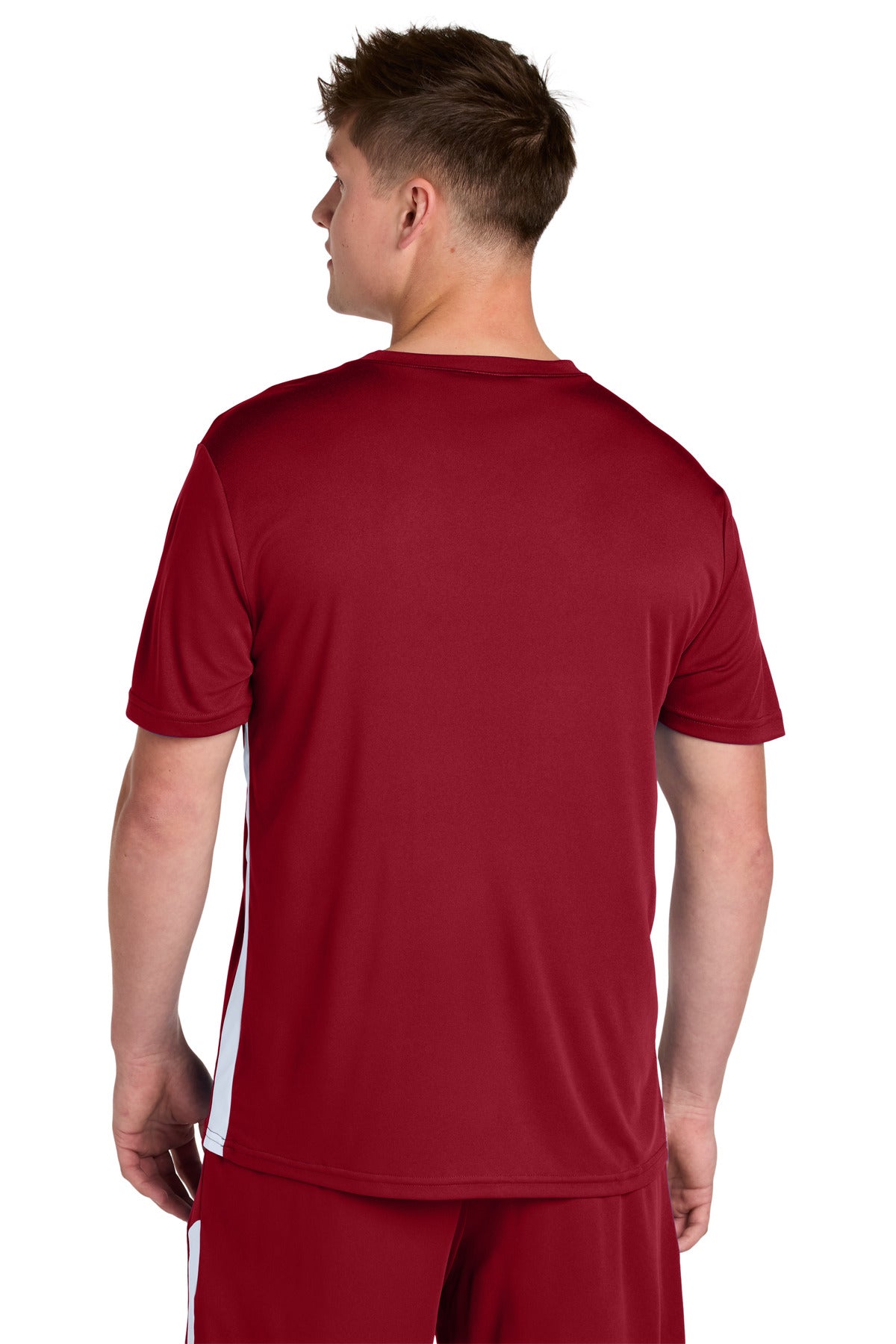 Sport-Tek Competitor United V-Neck ST101 - Deep Red/ White - Back