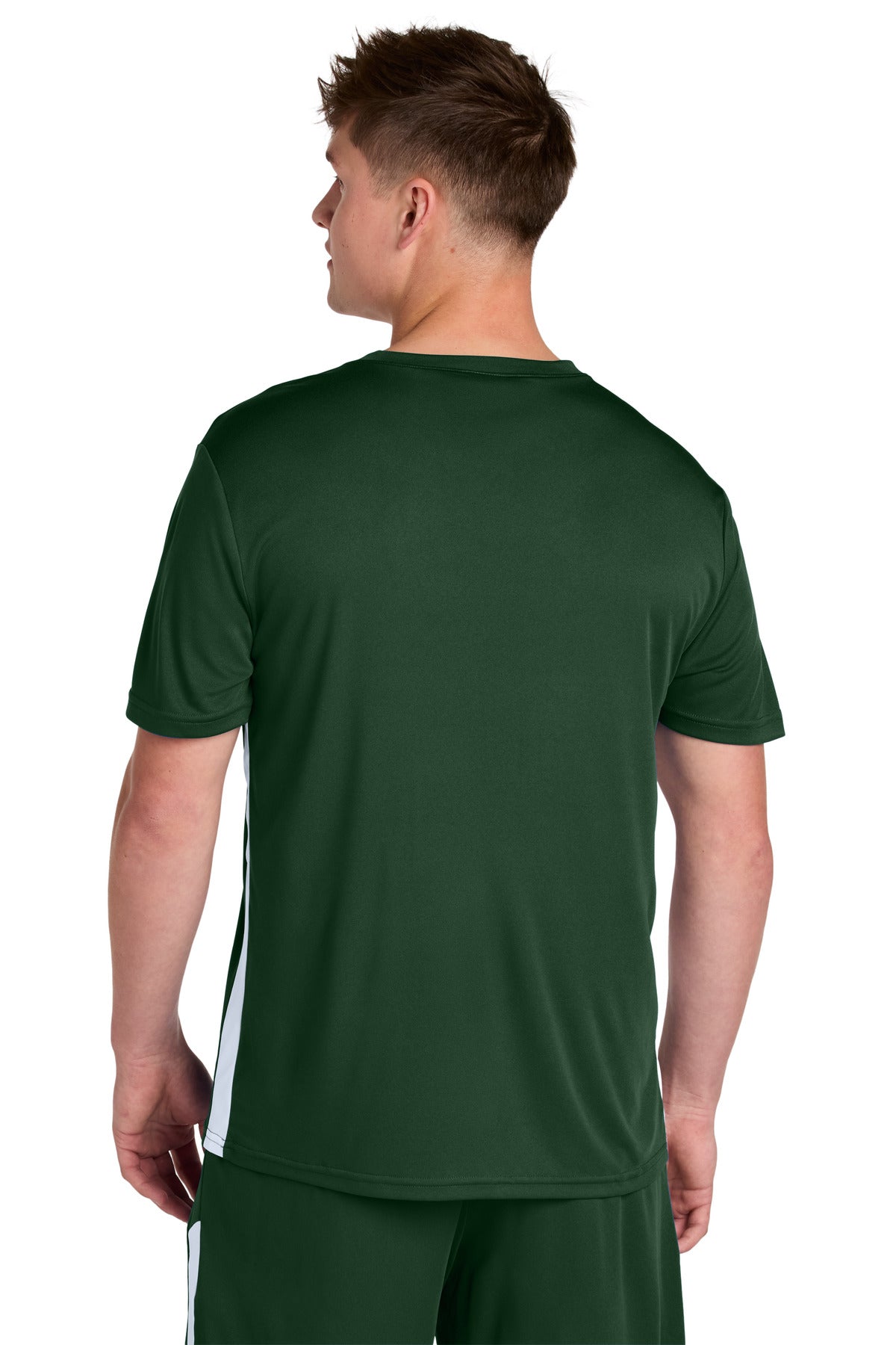 Sport-Tek Competitor United V-Neck ST101 - Forest Green/ White - Back
