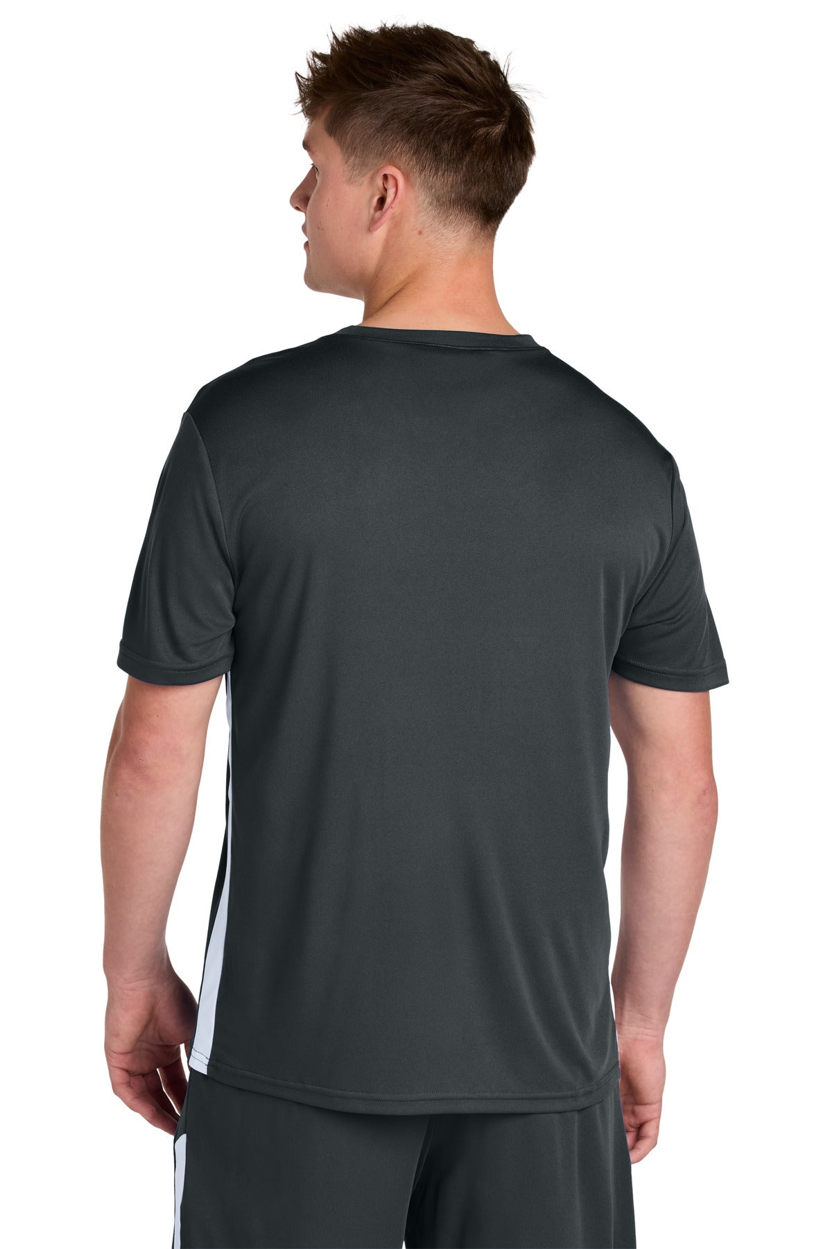 Sport-Tek Competitor United V-Neck ST101 - Iron Grey/ White - Back