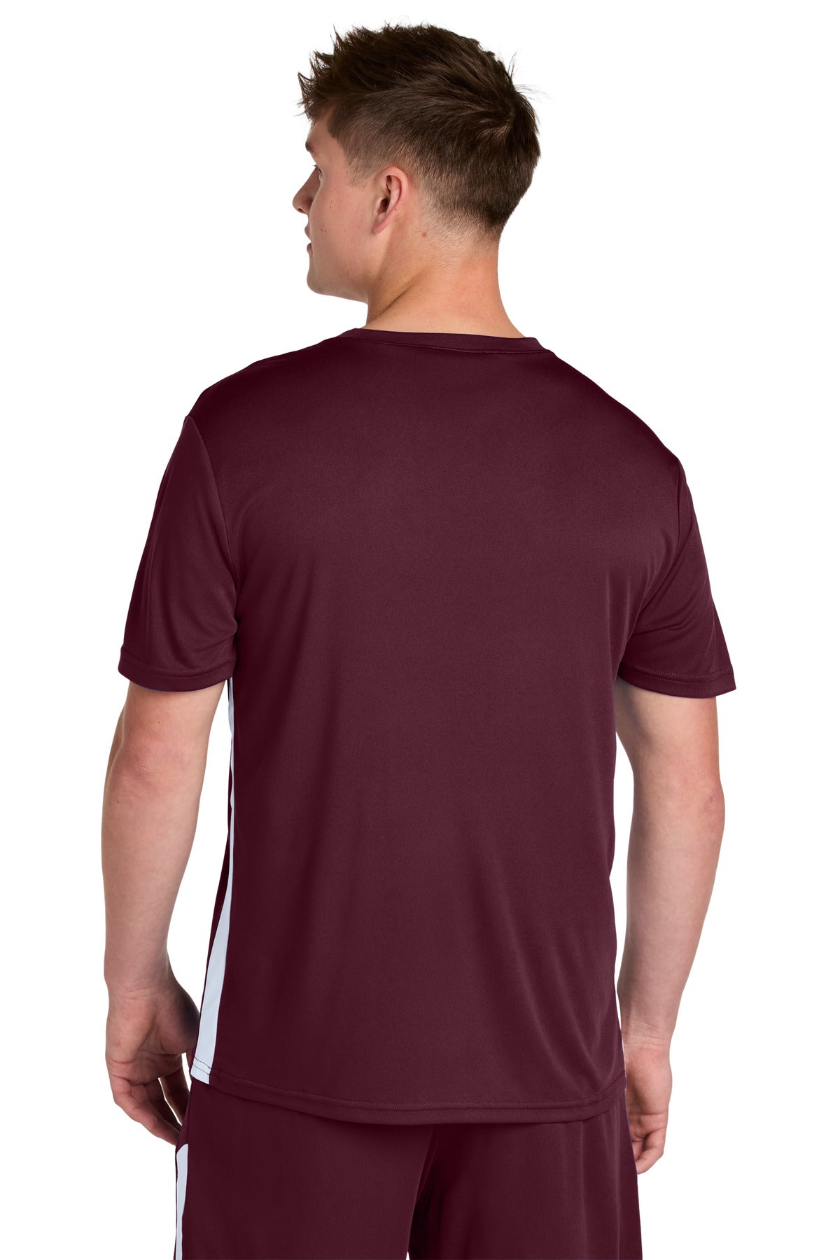Sport-Tek Competitor United V-Neck ST101 - Maroon/ White - Back