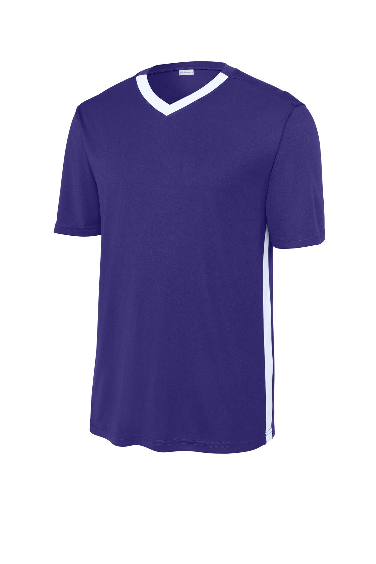 Sport-Tek Competitor United V-Neck ST101 - Purple/ White - Front (flat)