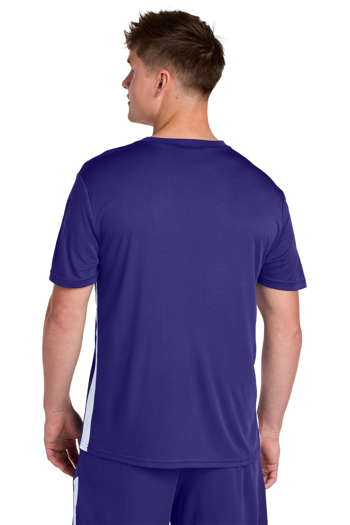Sport-Tek Competitor United V-Neck ST101 - Purple/ White - Back