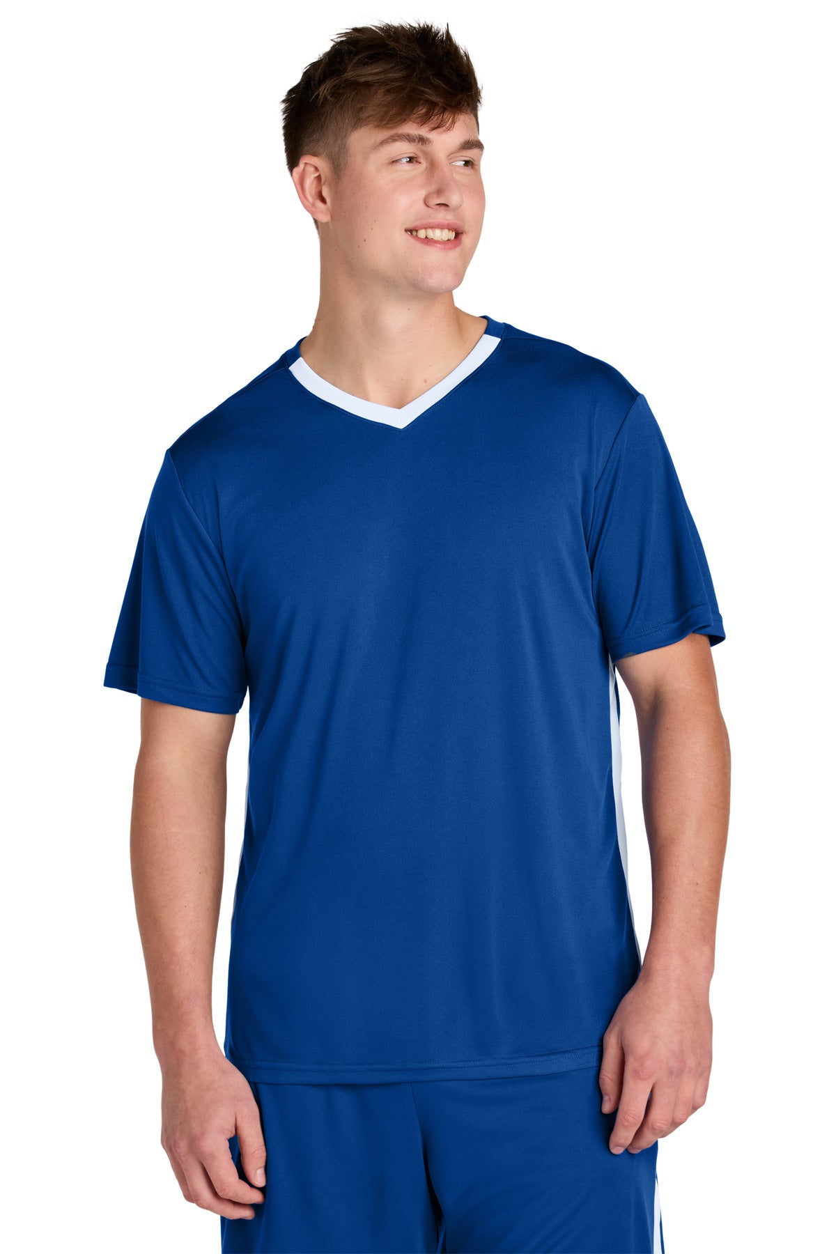 Sport-Tek Competitor United V-Neck ST101 - True Royal/ White - Front