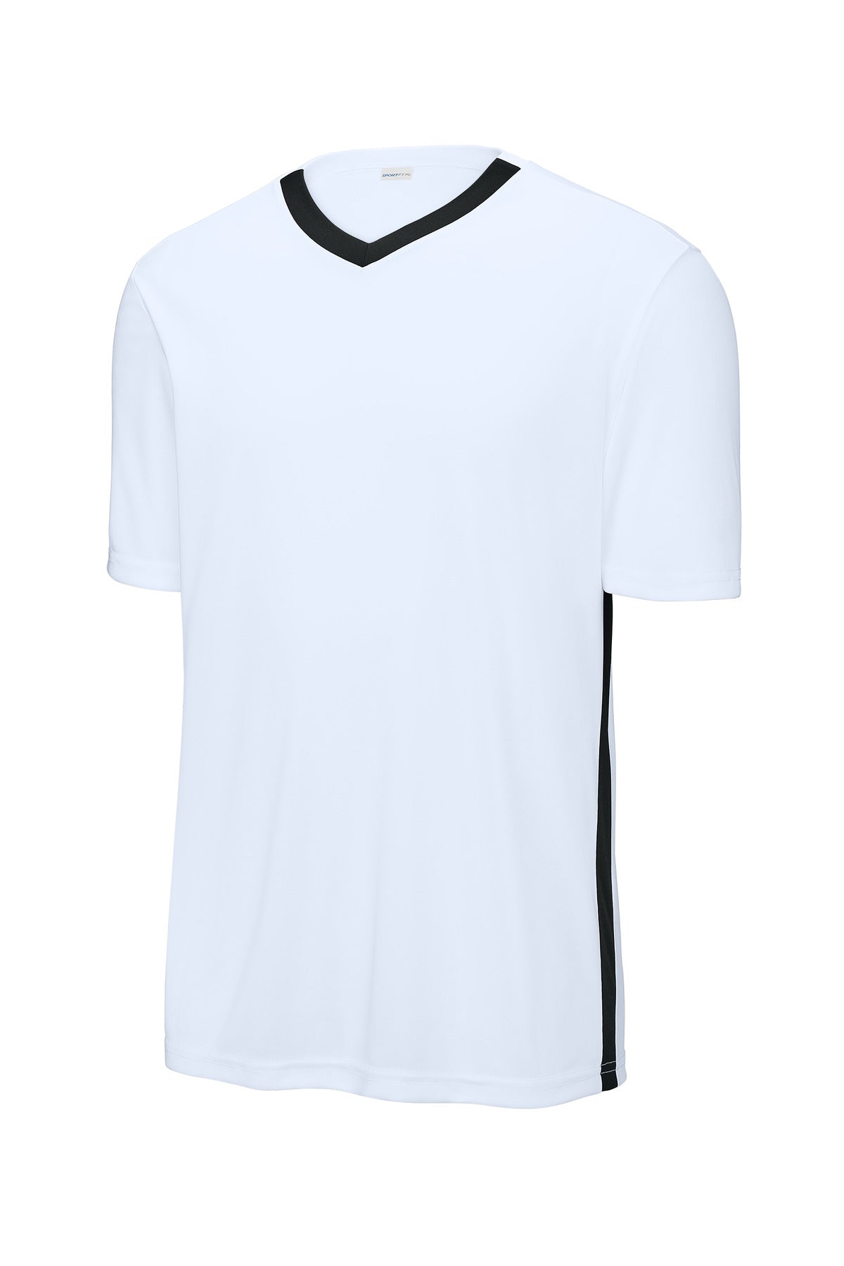 Sport-Tek Competitor United V-Neck ST101 - White/ Black - Front (flat)