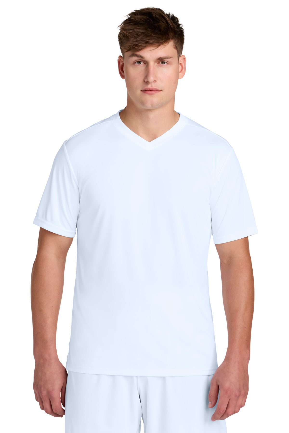 Sport-Tek Competitor United V-Neck ST101 - White/ White - Front