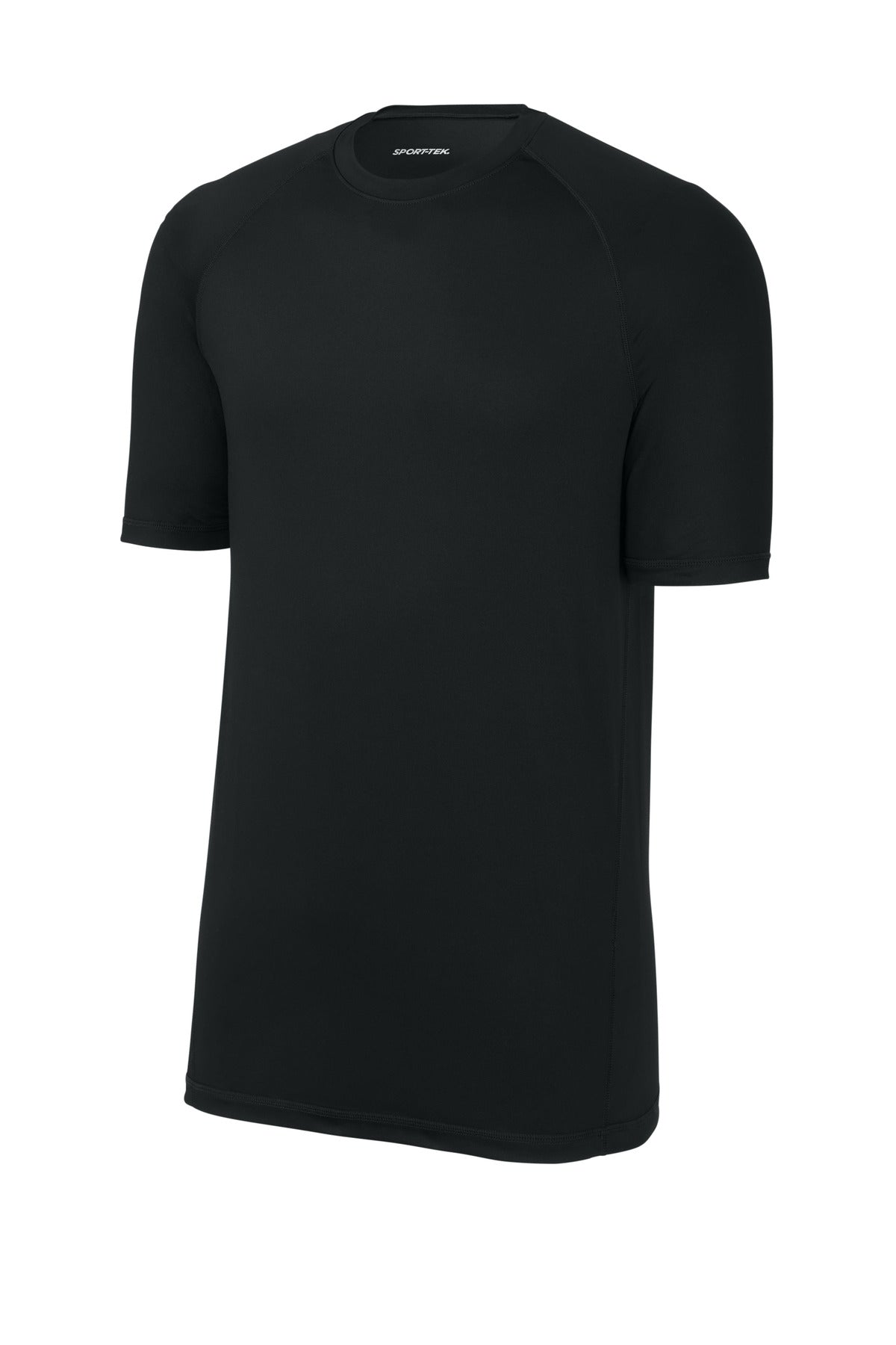 Sport-Tek PosiCharge Compression 1/2-Sleeve Tee ST120 - Black - Front (flat)