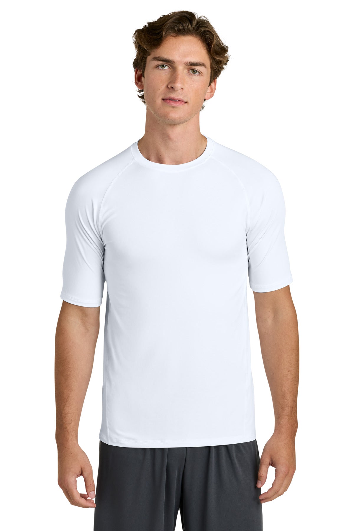 Sport-Tek PosiCharge Compression 1/2-Sleeve Tee ST120 - White - Front