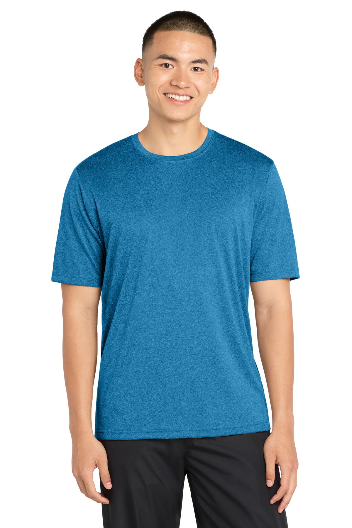 Sport-Tek Heather Contender Tee ST360 - Blue Wake Heather - Front