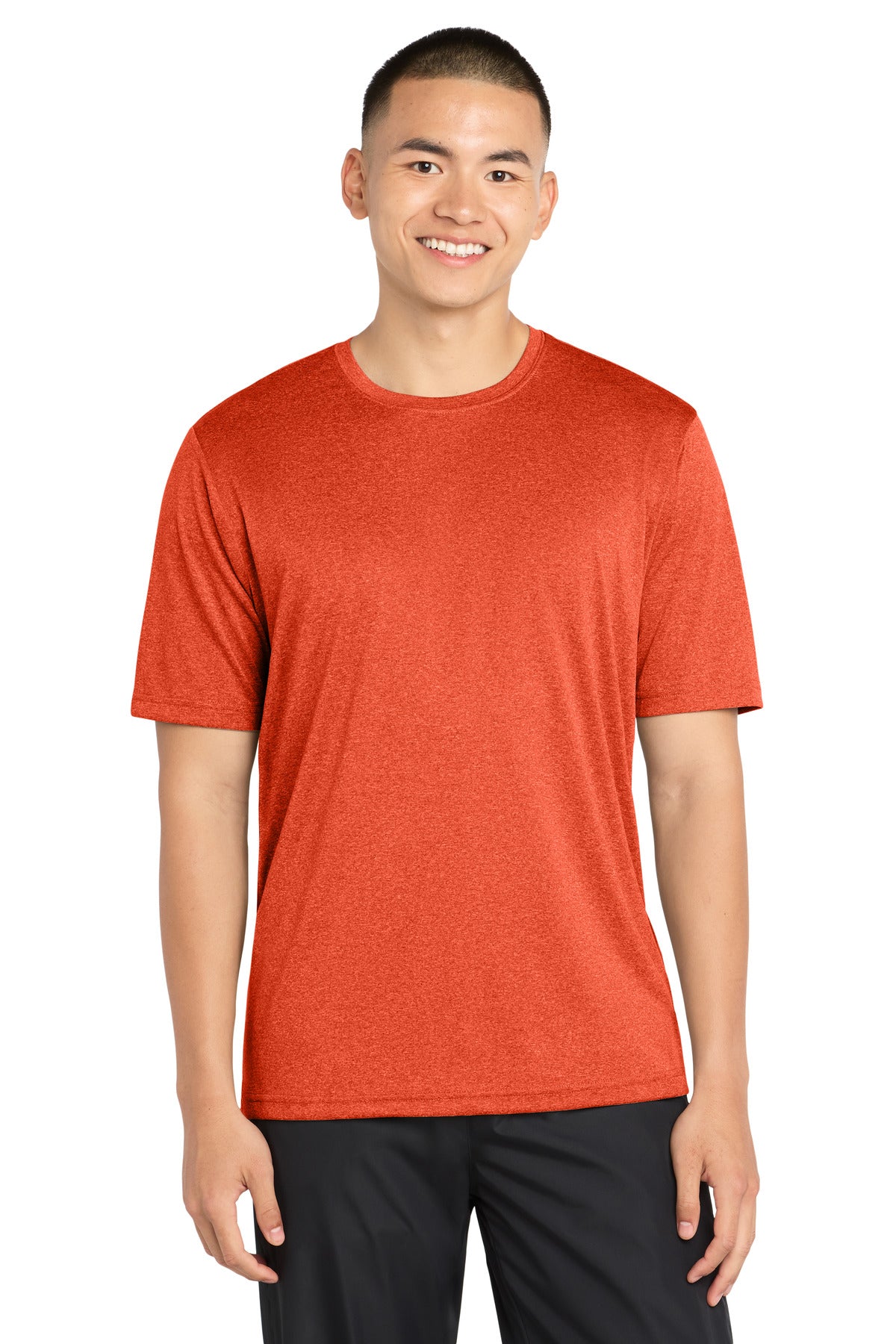 Sport-Tek Heather Contender Tee ST360 - Deep Orange Heather - Front