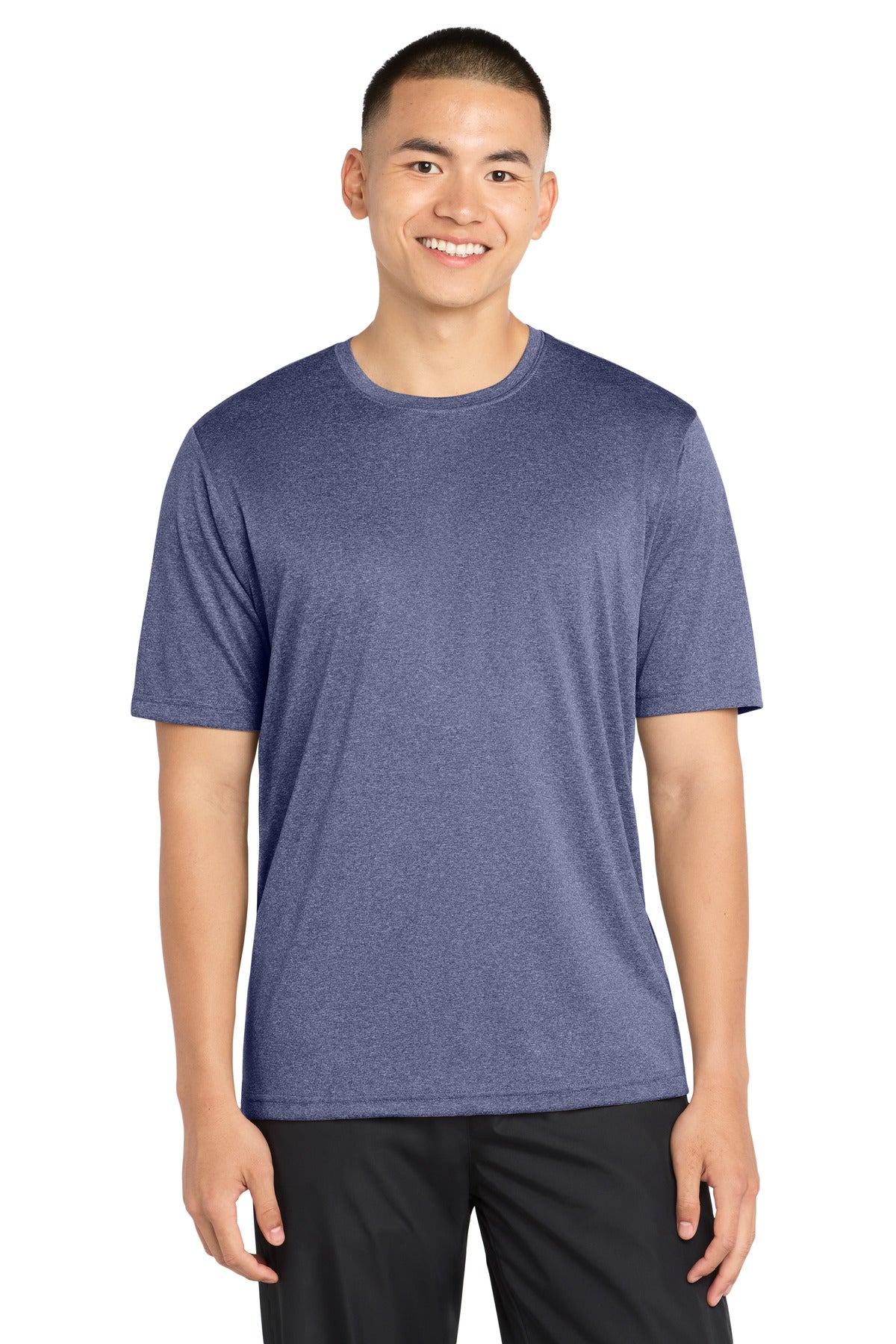 Sport-Tek Heather Contender Tee ST360 - True Navy Heather - Front