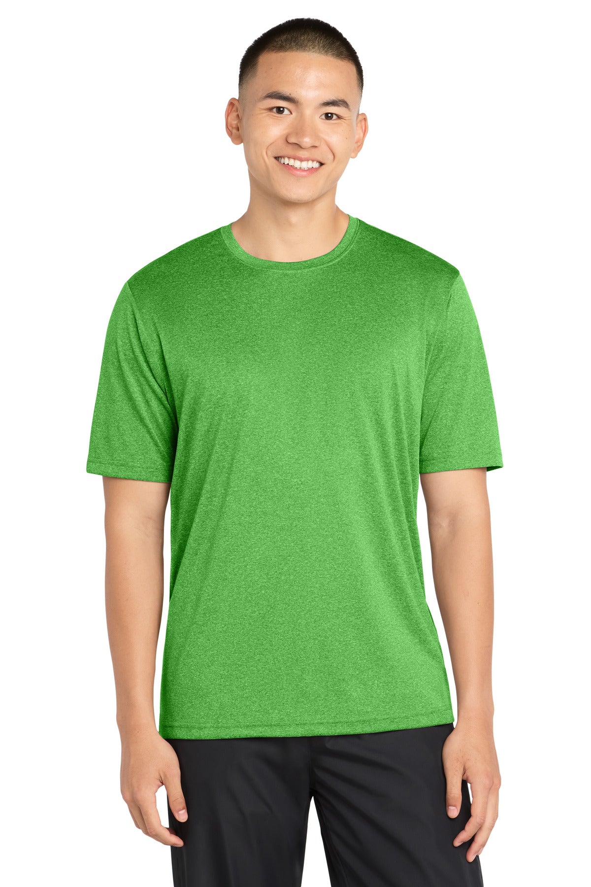Sport-Tek Heather Contender Tee ST360 - Turf Green Heather - Front