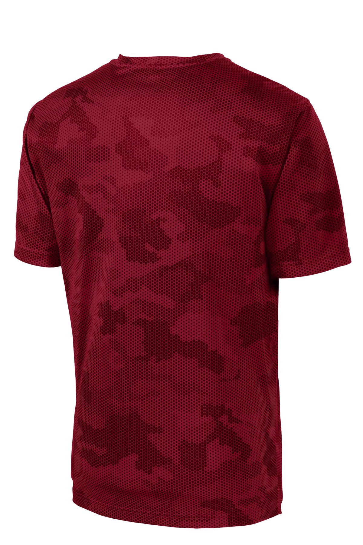 Sport-Tek CamoHex Tee ST370 - Deep Red - Back (flat)