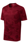 Sport-Tek CamoHex Tee ST370 - Deep Red - Front (flat)