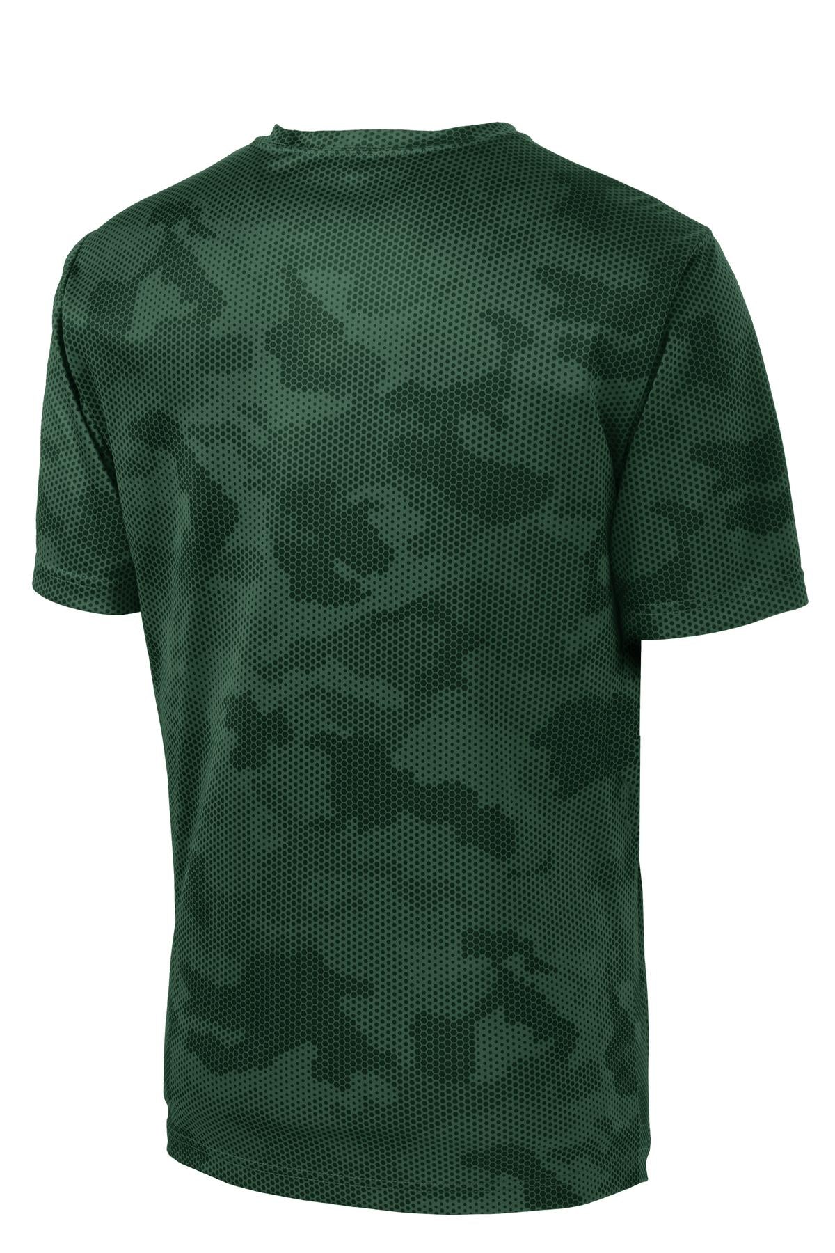 Sport-Tek CamoHex Tee ST370 - Forest Green - Back (flat)