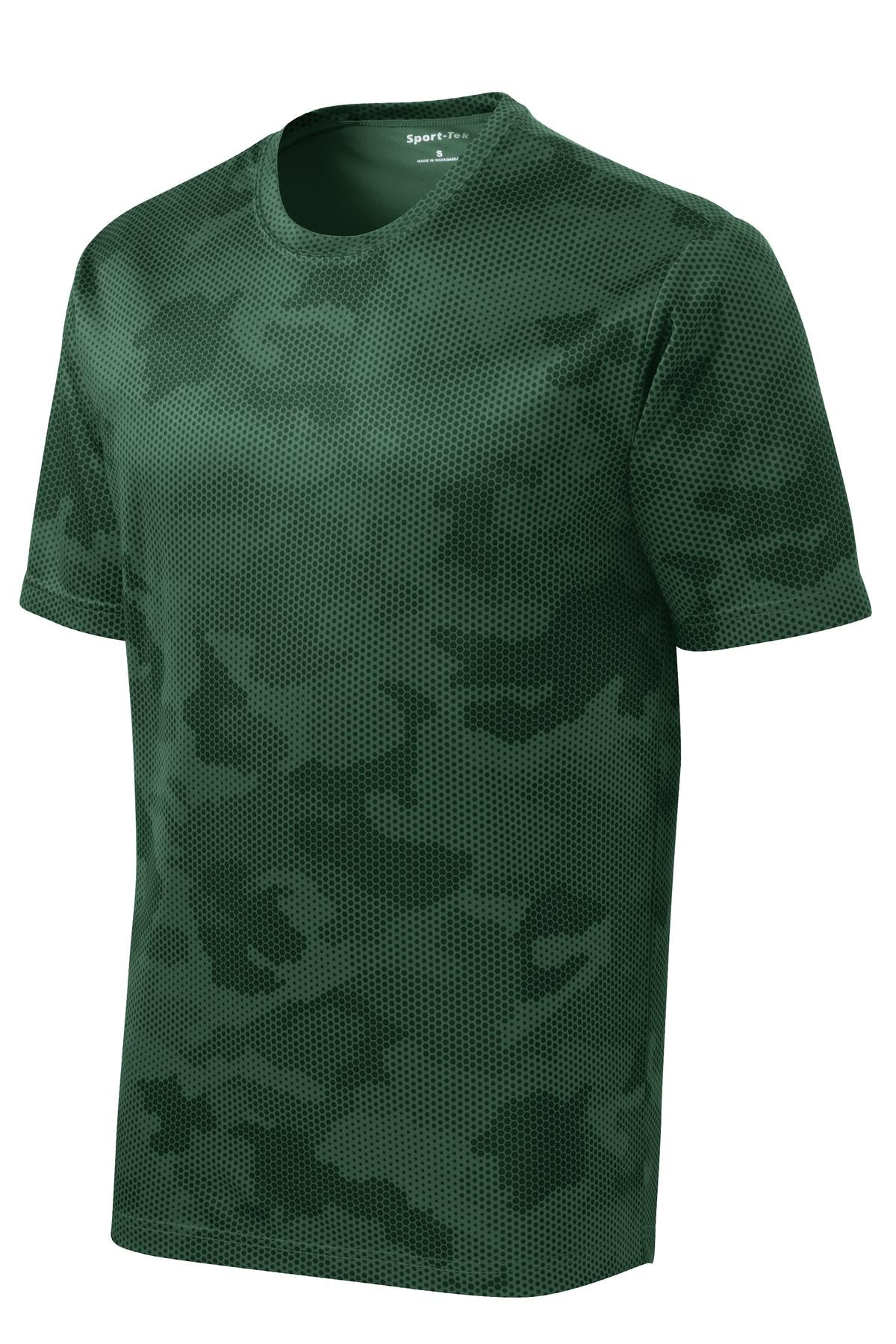 Sport-Tek CamoHex Tee ST370 - Forest Green - Front (flat)