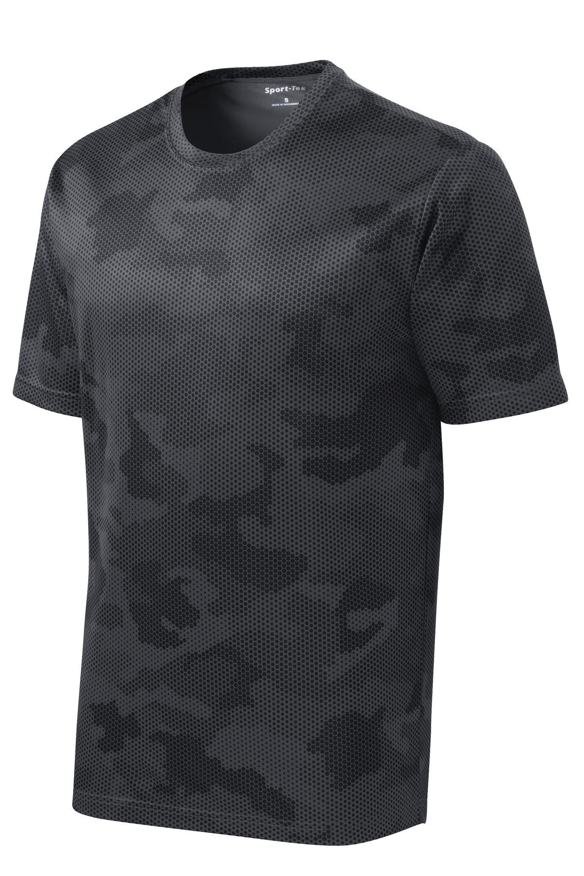 Sport-Tek CamoHex Tee ST370 - Iron Grey - Front (flat)