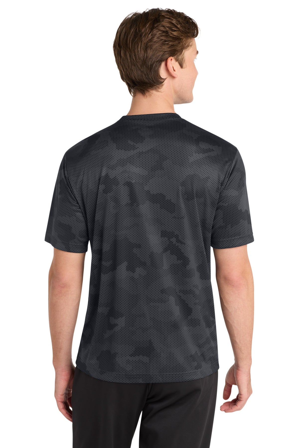 Sport-Tek CamoHex Tee ST370 - Iron Grey - Back