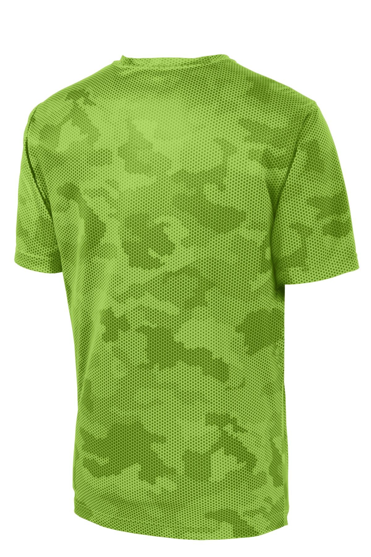 Sport-Tek CamoHex Tee ST370 - Lime Shock - Back (flat)
