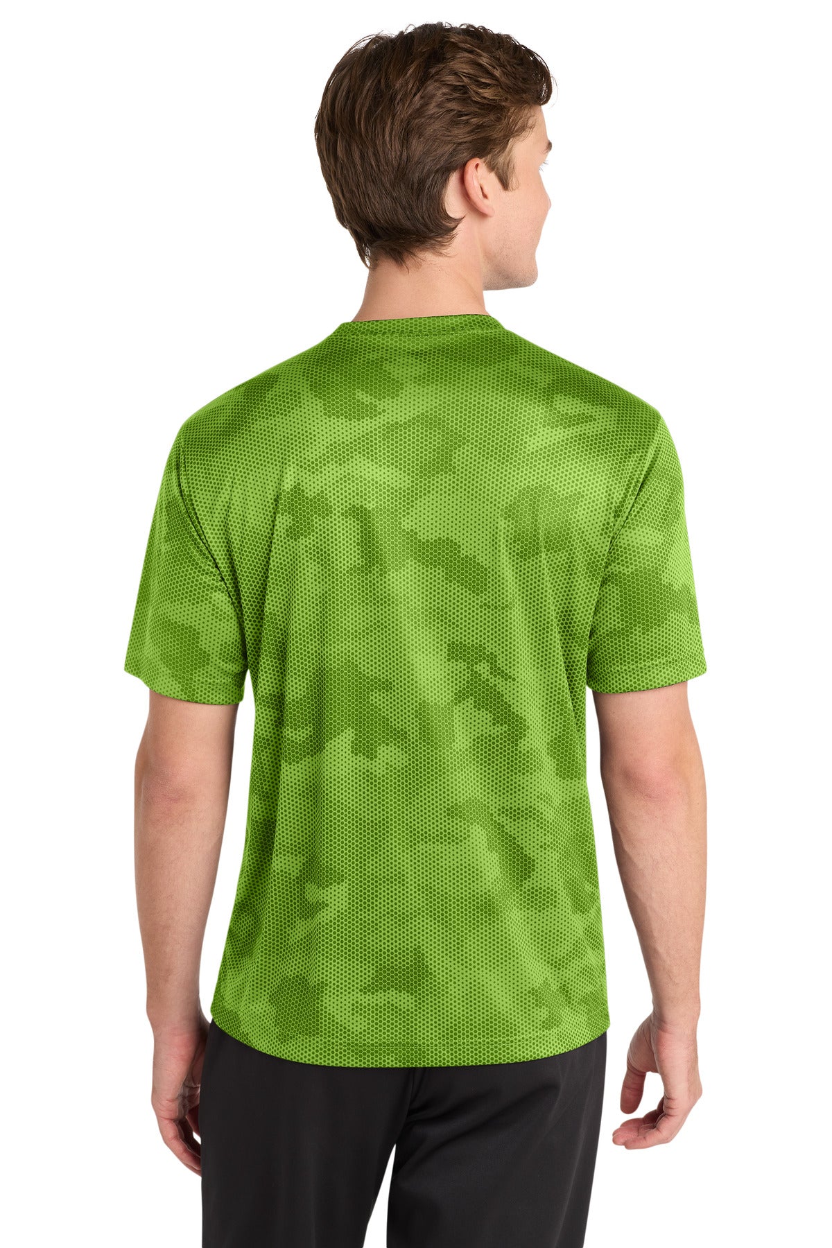 Sport-Tek CamoHex Tee ST370 - Lime Shock - Back
