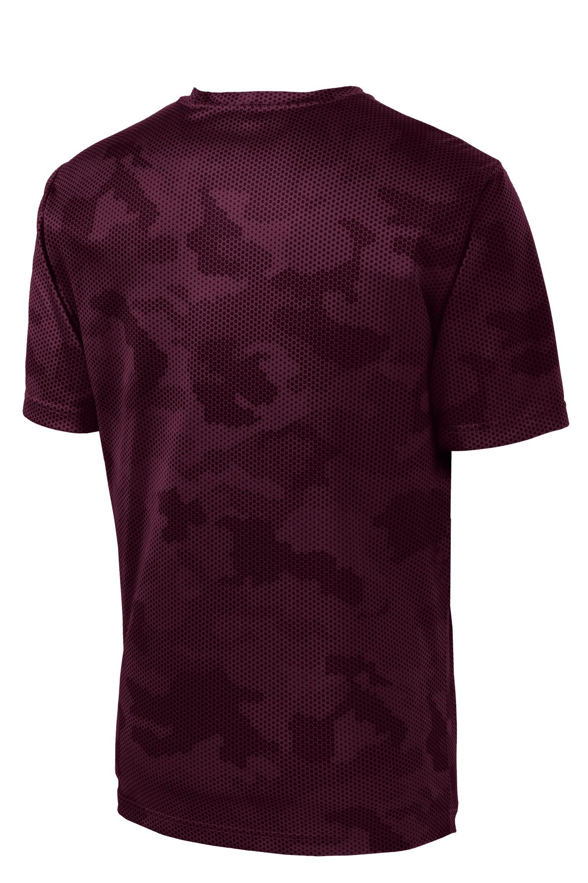 Sport-Tek CamoHex Tee ST370 - Maroon - Back (flat)