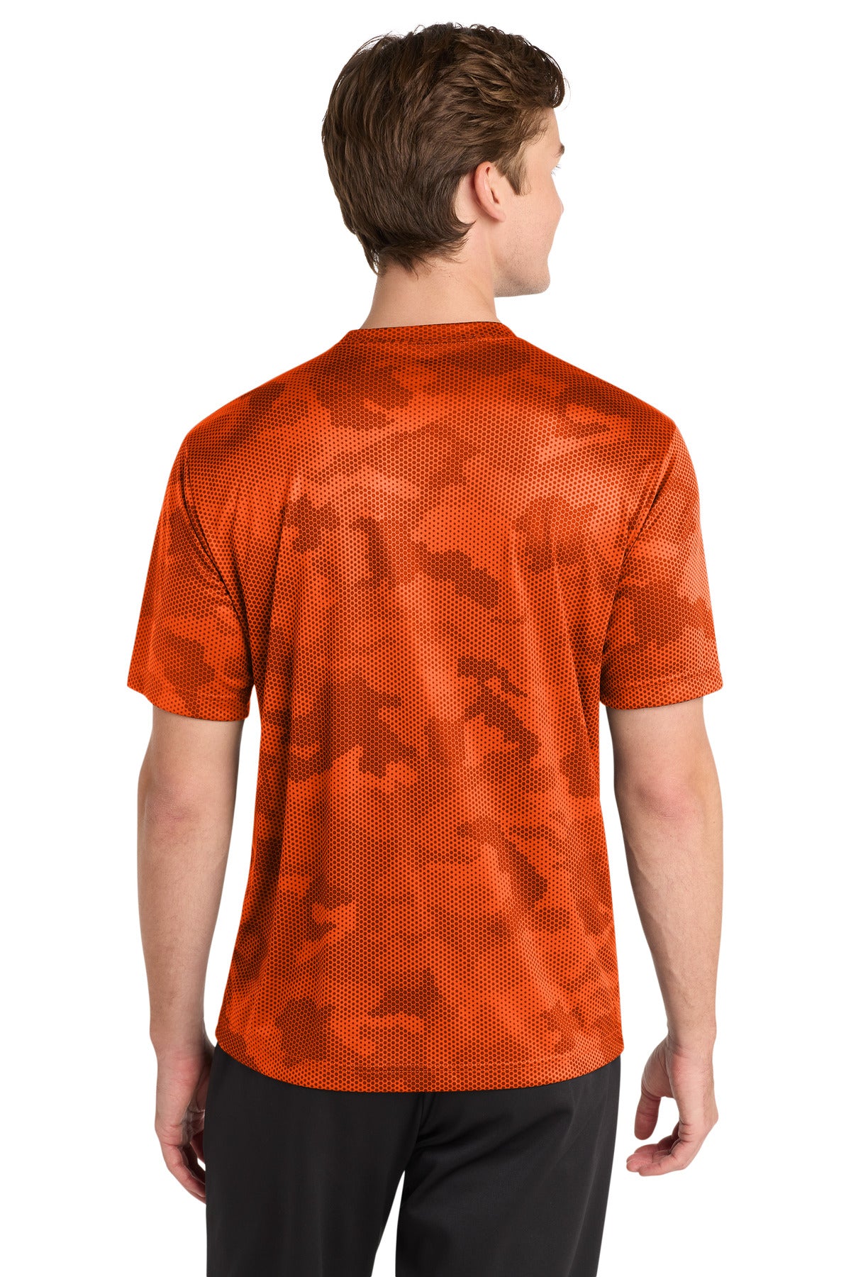 Sport-Tek CamoHex Tee ST370 - Neon Orange - Back
