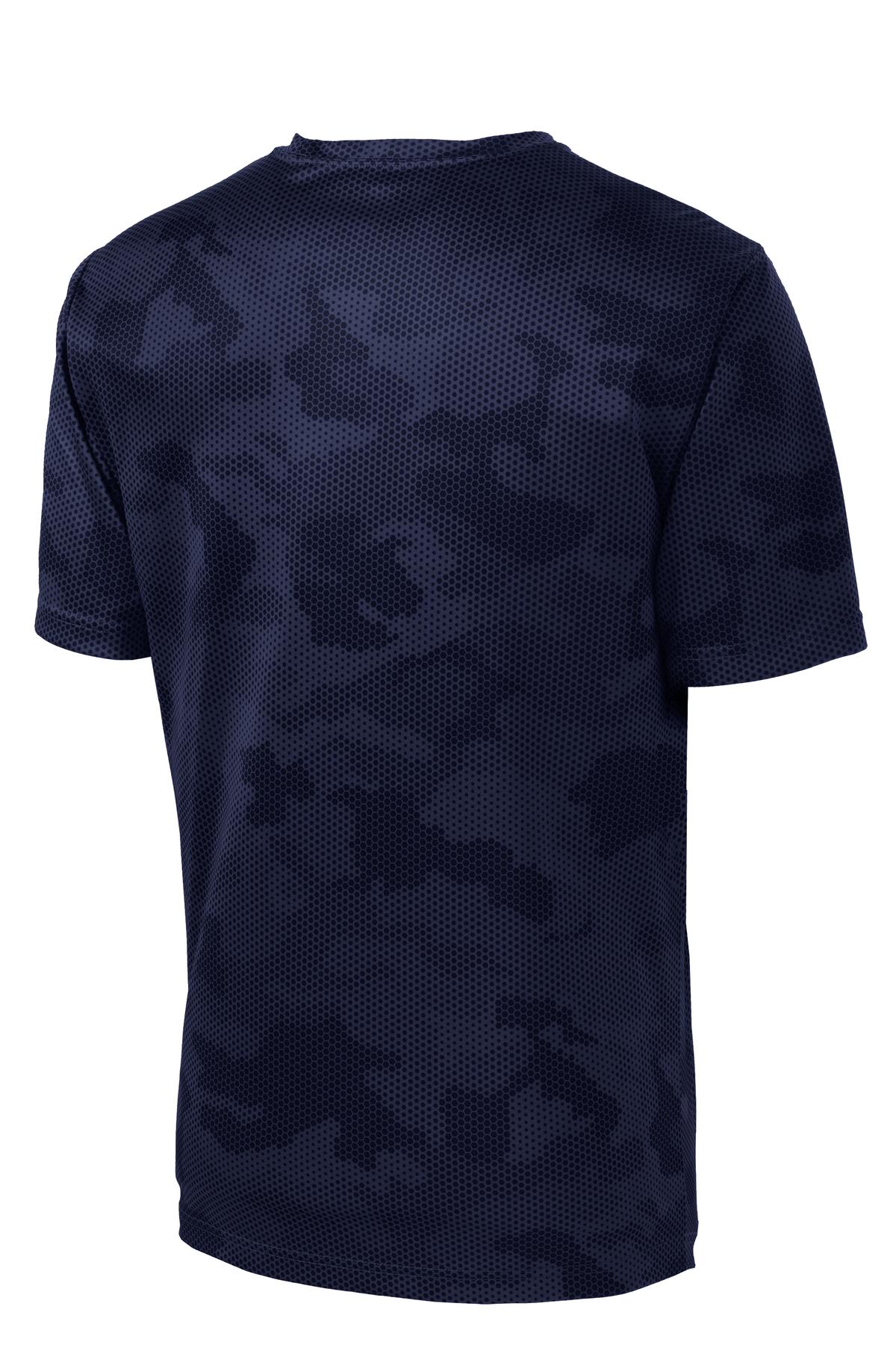 Sport-Tek Youth CamoHex Tee YST370 - True Navy - Back (flat)