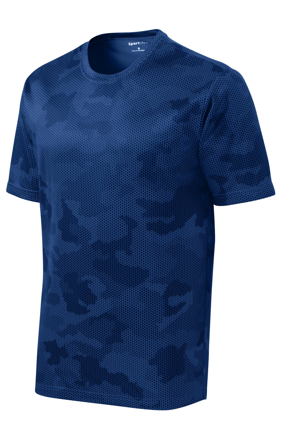Sport-Tek Youth CamoHex Tee YST370 - True Royal - Front (flat)