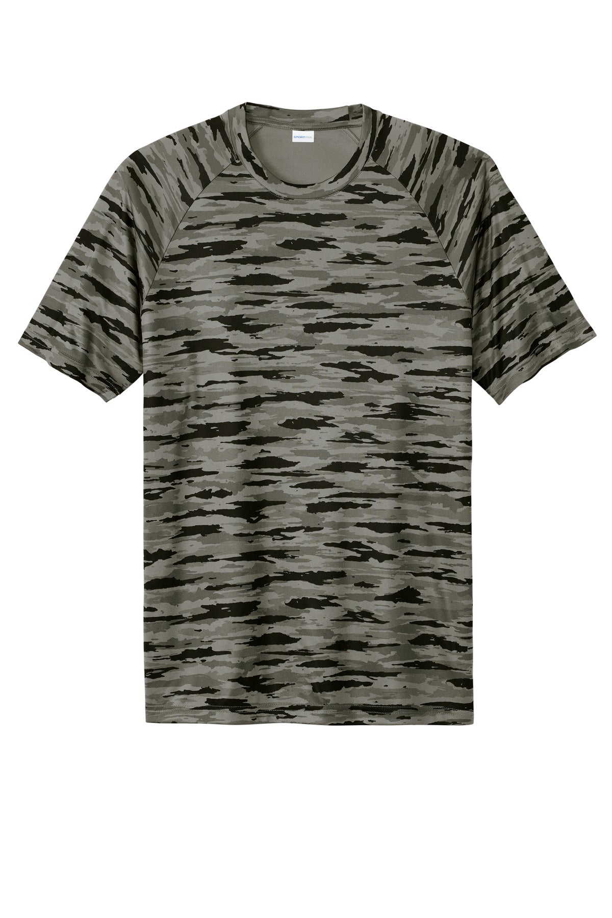 Sport-Tek Drift Camo Tee ST375 - Black - Front (flat)