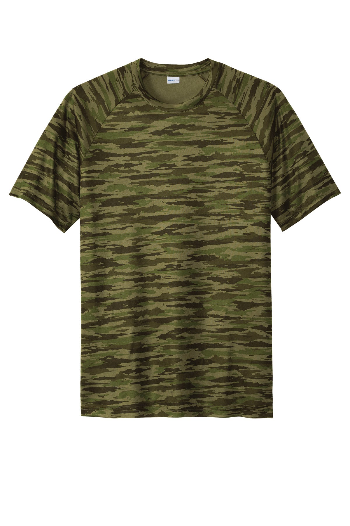 Sport-Tek Drift Camo Tee ST375 - Olive Drab Green - Front (flat)