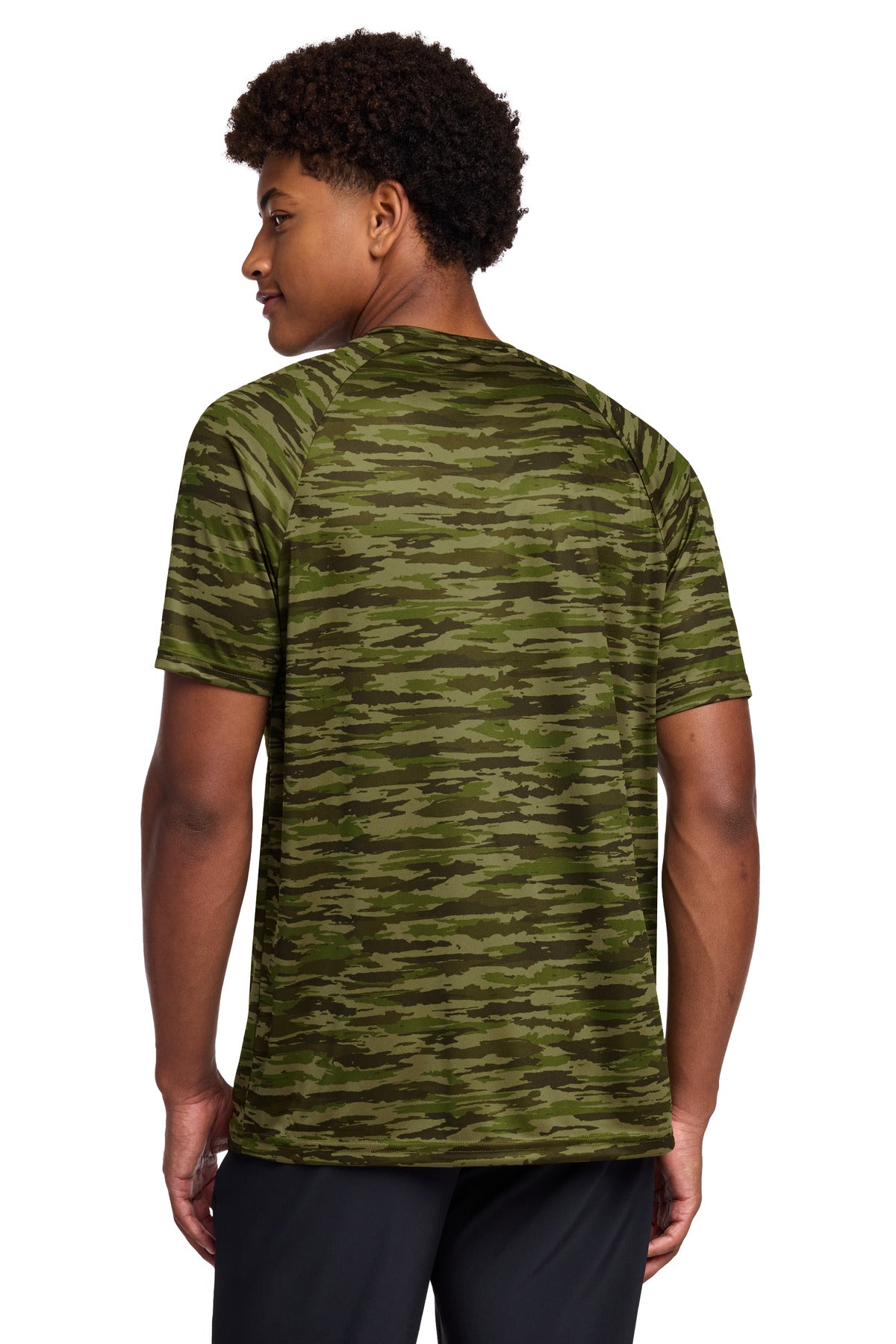 Sport-Tek Drift Camo Tee ST375 - Olive Drab Green - Back