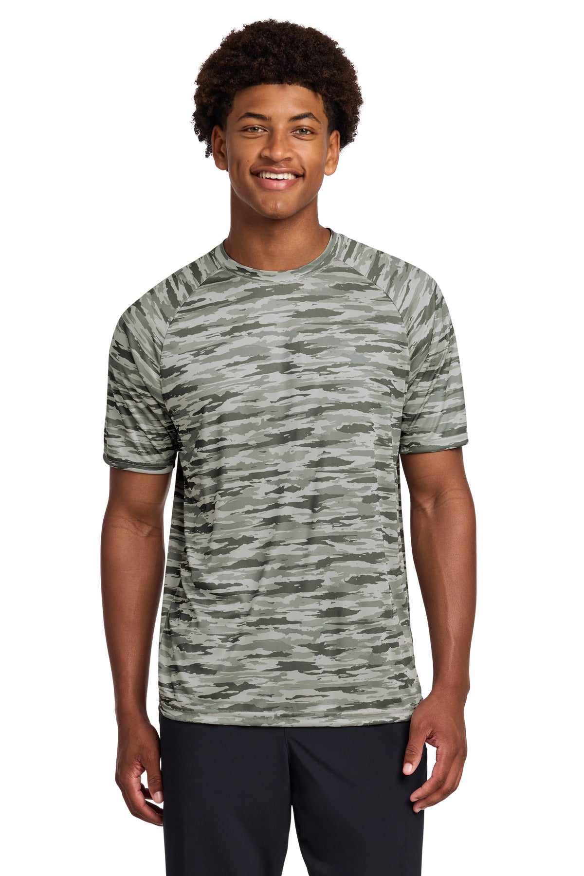 Sport-Tek Drift Camo Tee ST375 - Silver - Front