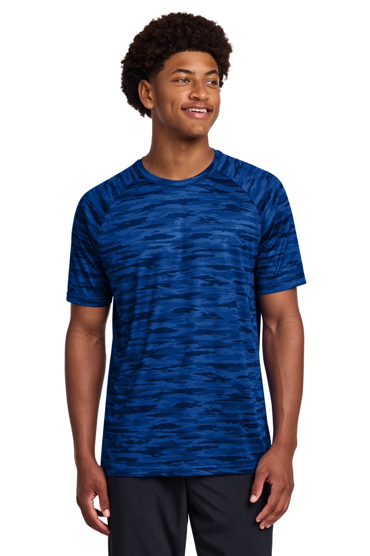 Sport-Tek Drift Camo Tee ST375 - True Royal - Front