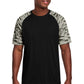 Sport-Tek Drift Camo Colorblock Tee ST376 - Black - Front