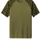 Sport-Tek Drift Camo Colorblock Tee ST376 - Olive Drab Green - Front (flat)