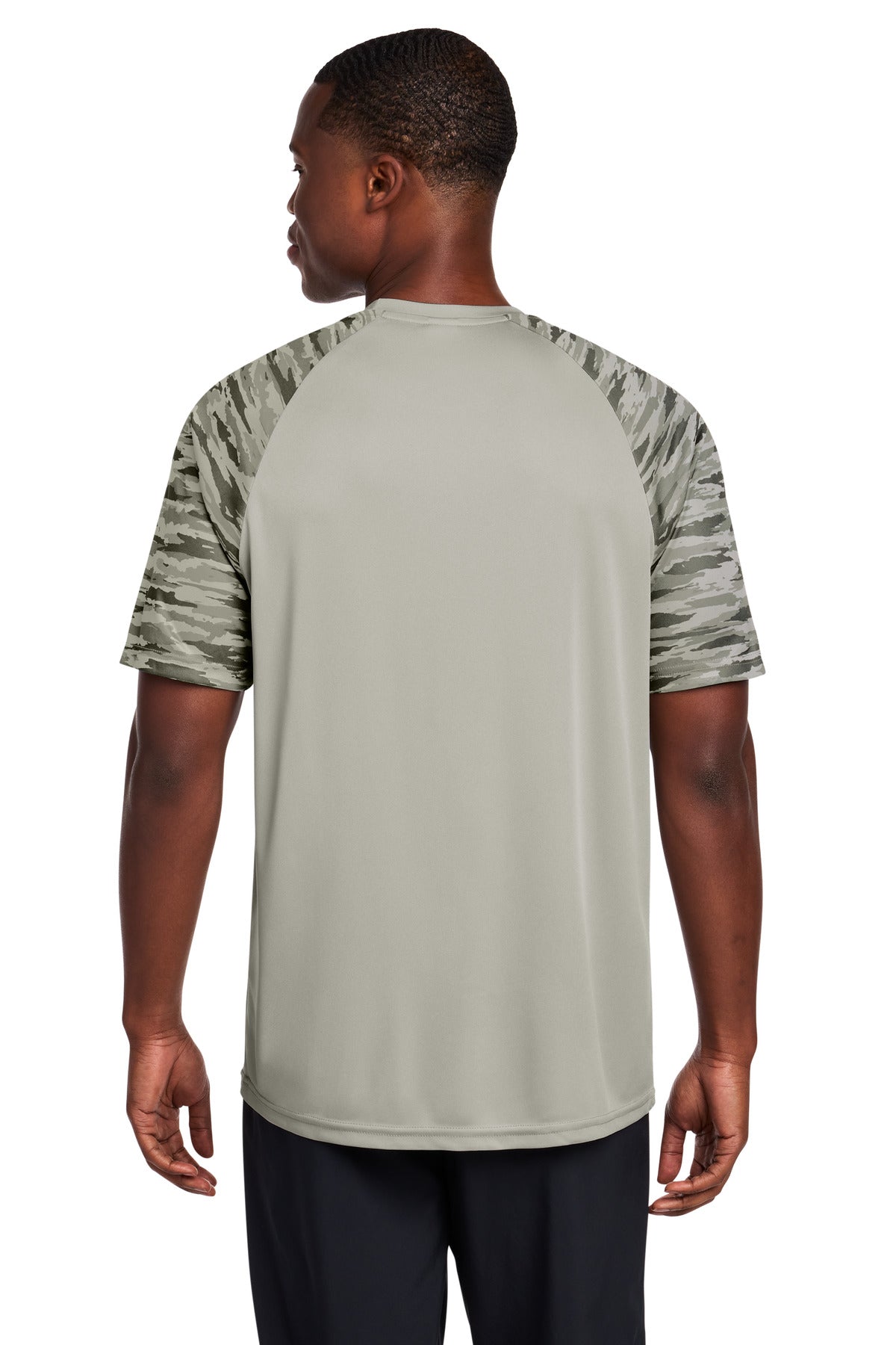 Sport-Tek Drift Camo Colorblock Tee ST376 - Silver - Back