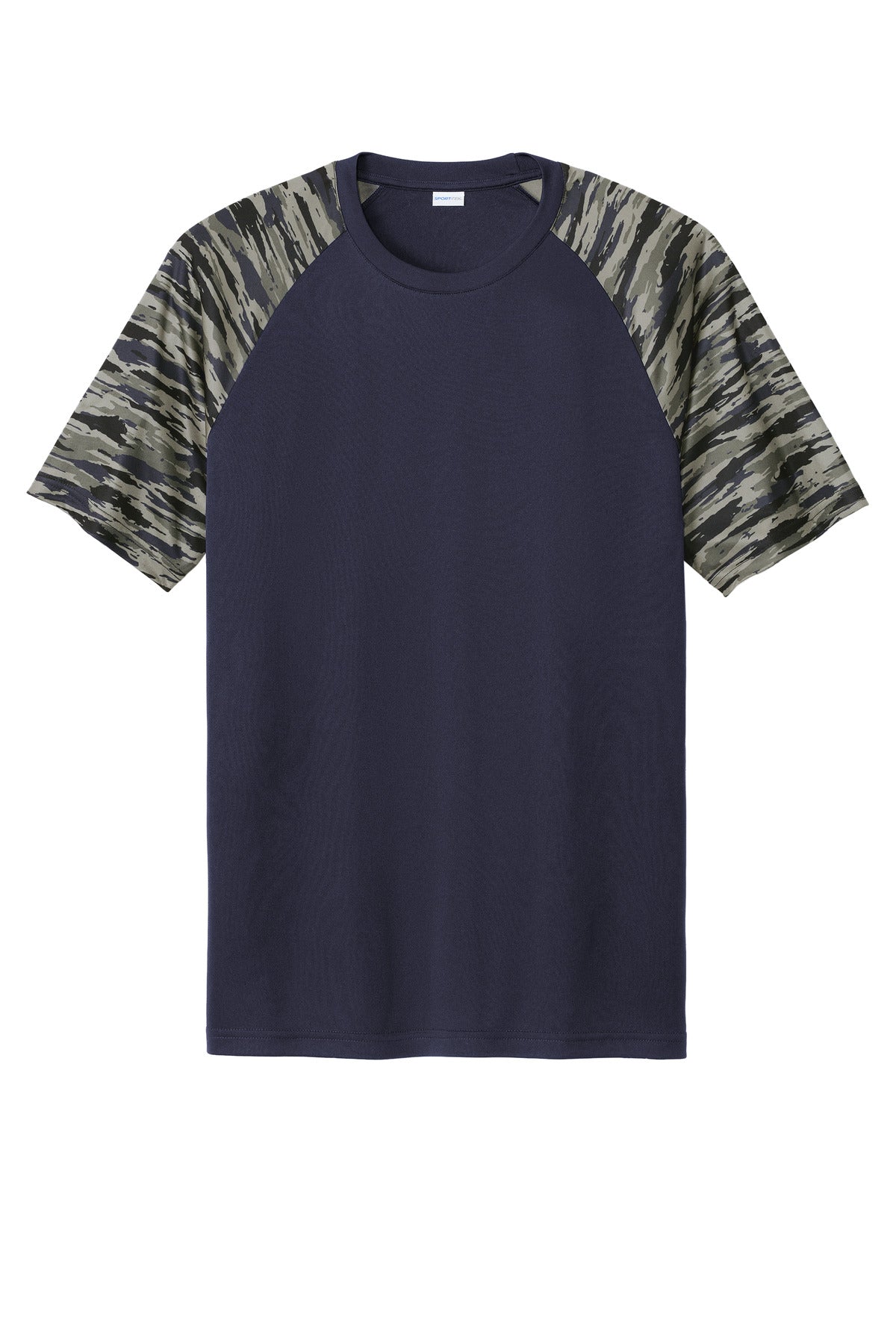 Sport-Tek Drift Camo Colorblock Tee ST376 - True Navy - Front (flat)